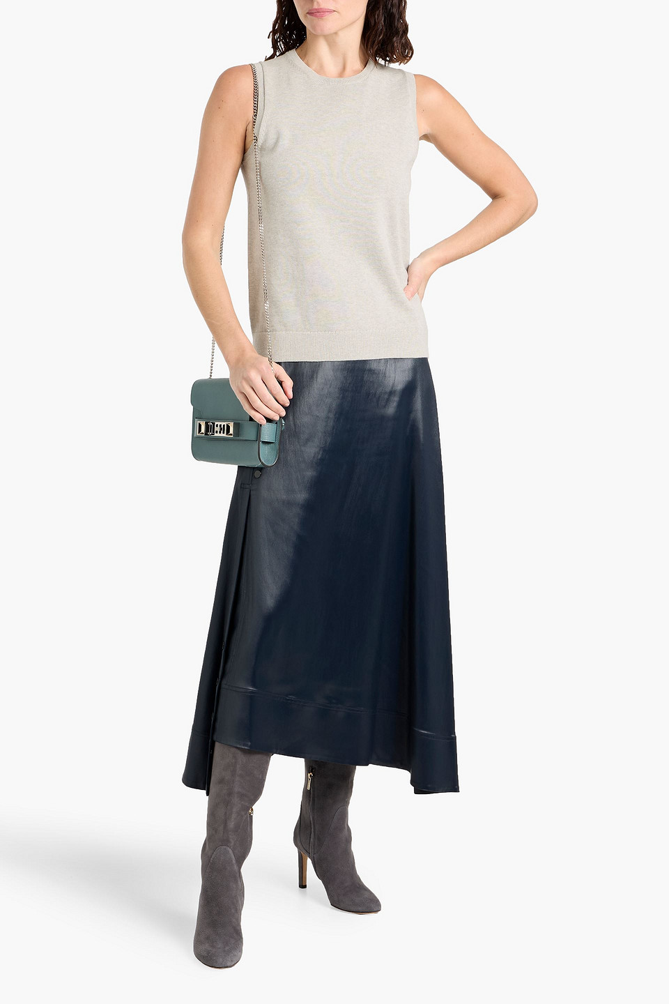 Theory Cotton And Cashmere-blend Vest In White