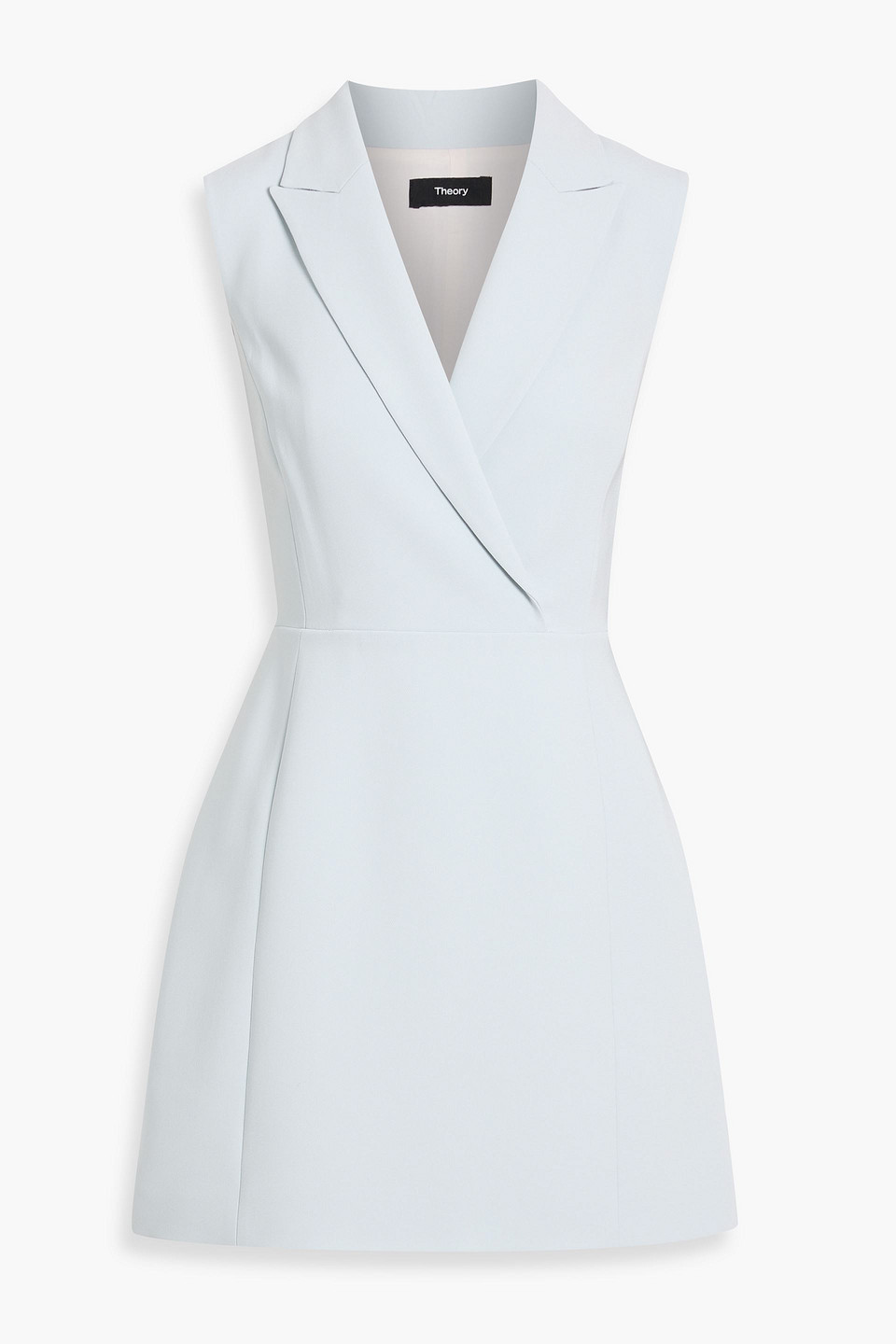 Theory Wrap-effect Crepe Mini Dress In White