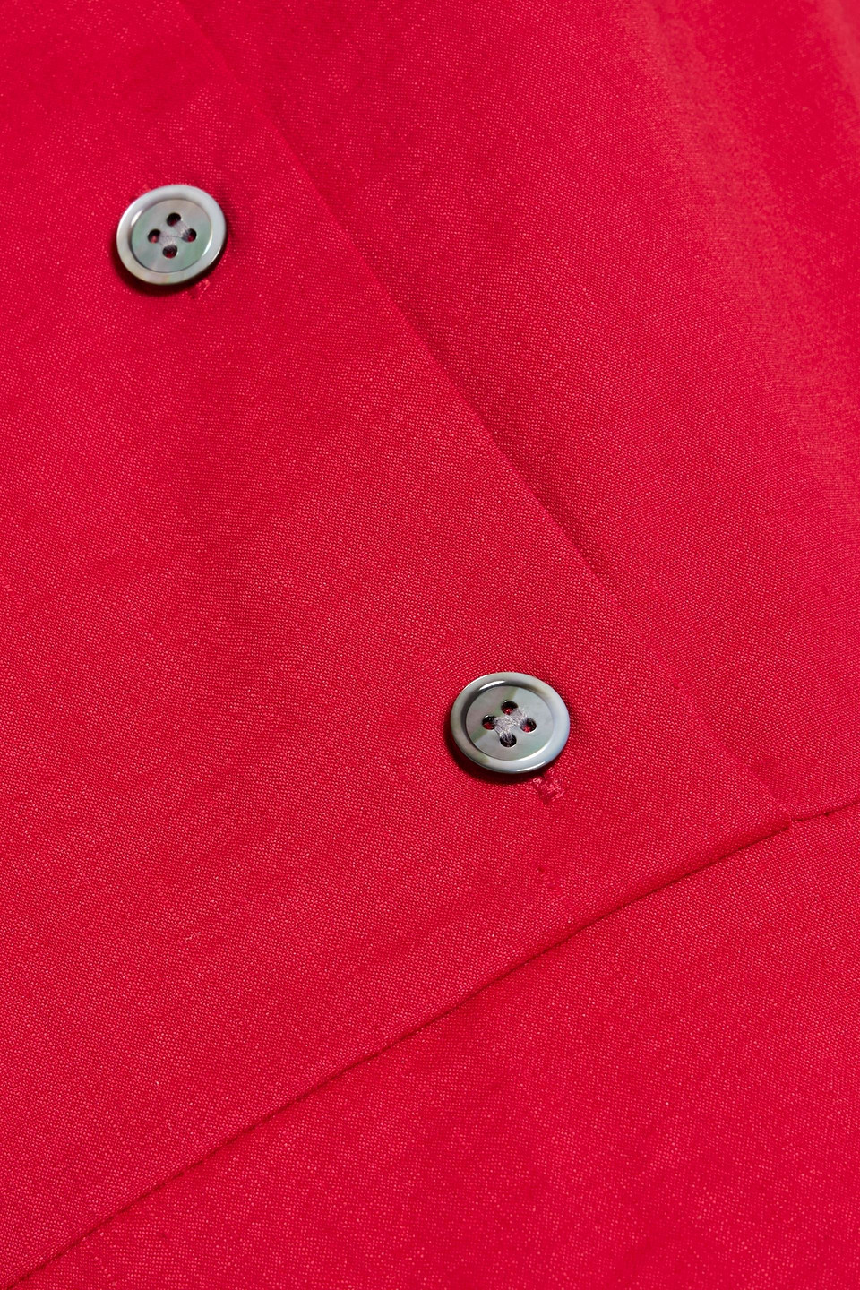 Theory Flared Linen-blend Mini Dress In Red