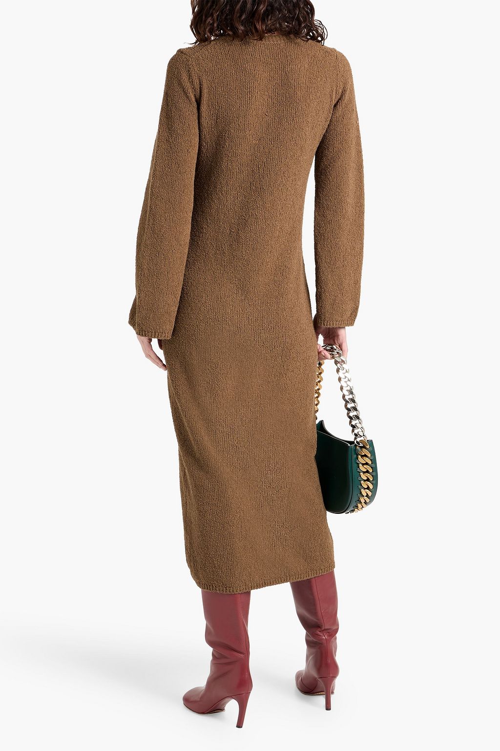 THEORY Bouclé-knit cotton-blend midi dress
