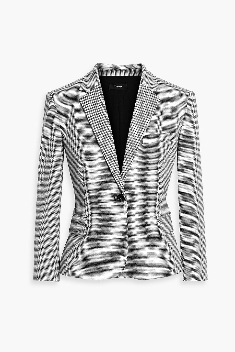 Theory Houndstooth Jacquard-knit Blazer In Gray