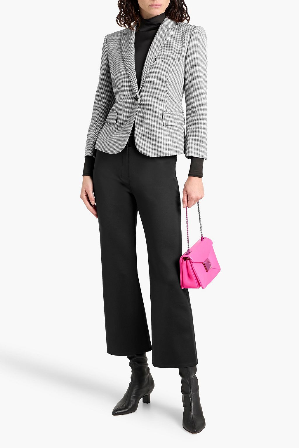 THEORY Houndstooth jacquard-knit blazer