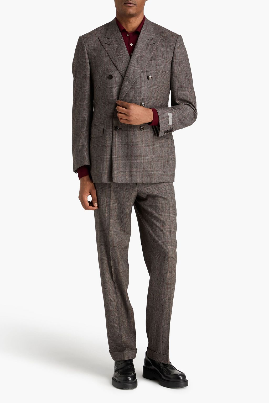 CANALI 더블 브레스티드 프린스 오브 웨일즈 체크 울 수트