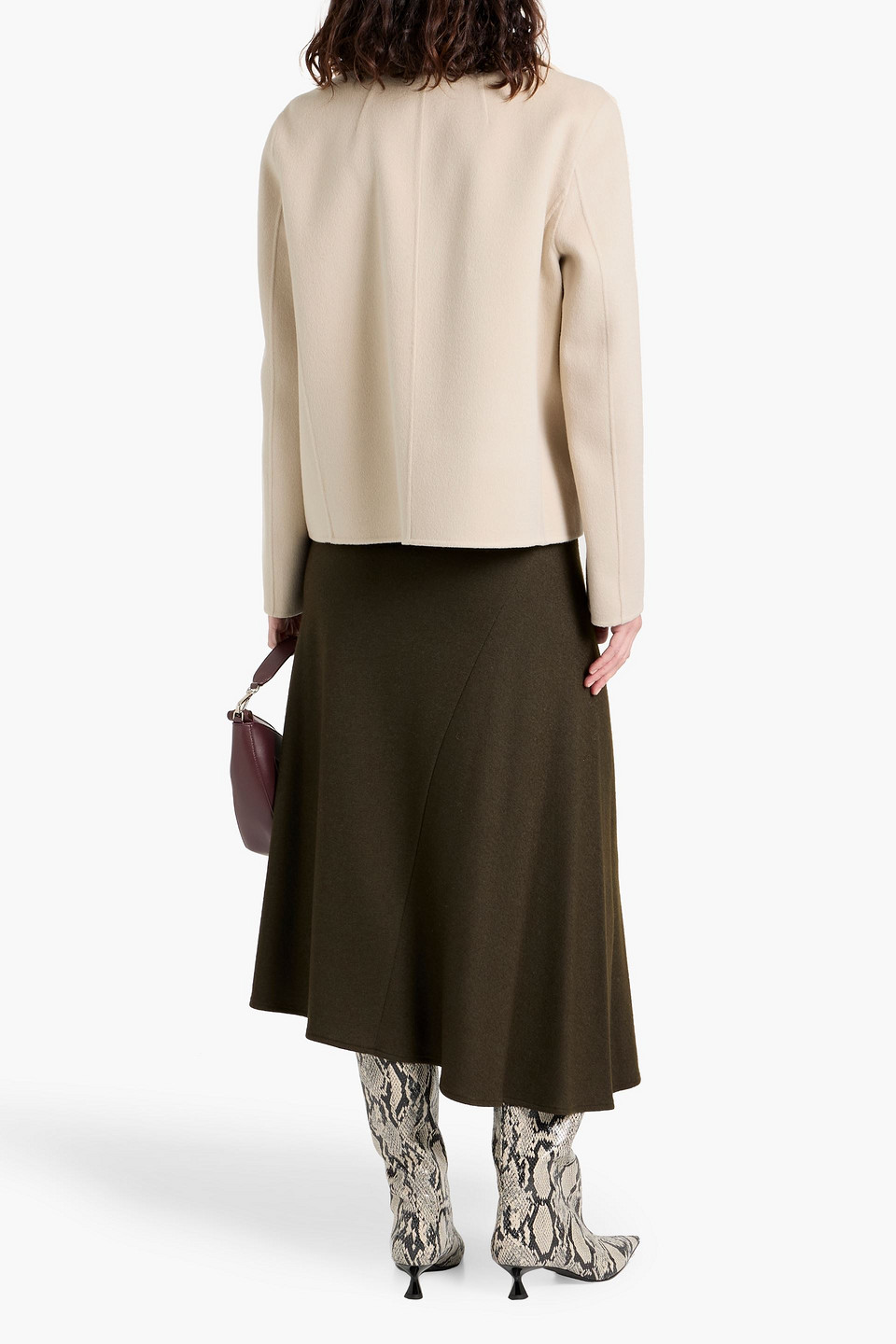Theory Sileena Wool And Cashmere-blend Felt Jacket In Neutral