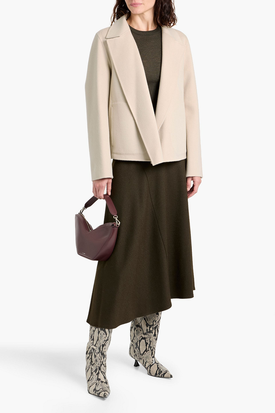Theory Sileena Wool And Cashmere-blend Felt Jacket In Neutral