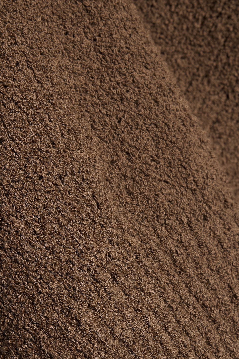 Theory Bouclé-knit Cotton-blend Sweater In Brown