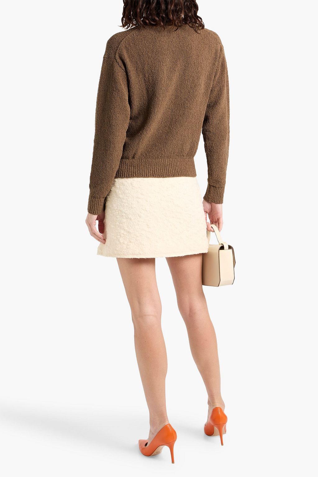 THEORY Bouclé-knit cotton-blend sweater