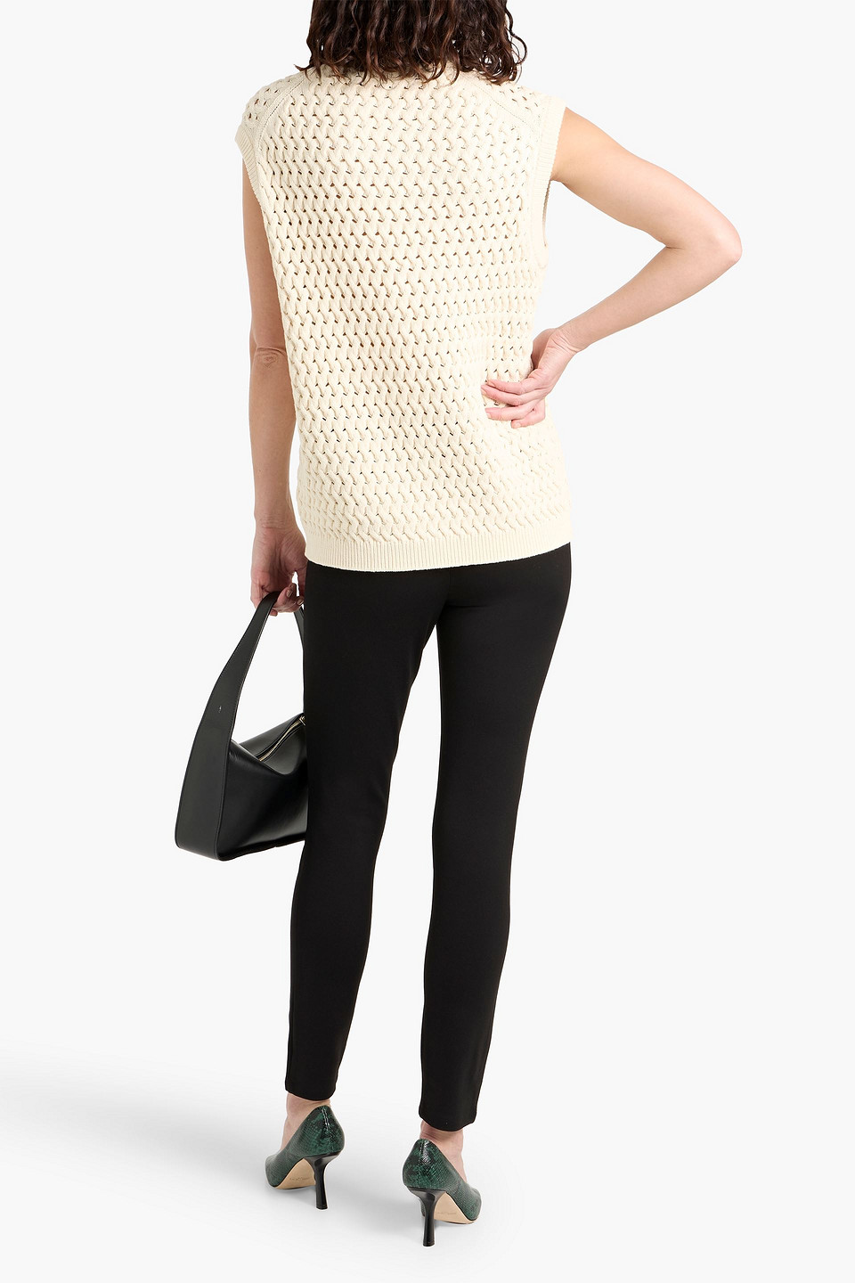Theory Cable-knit Cotton-blend Vest In White