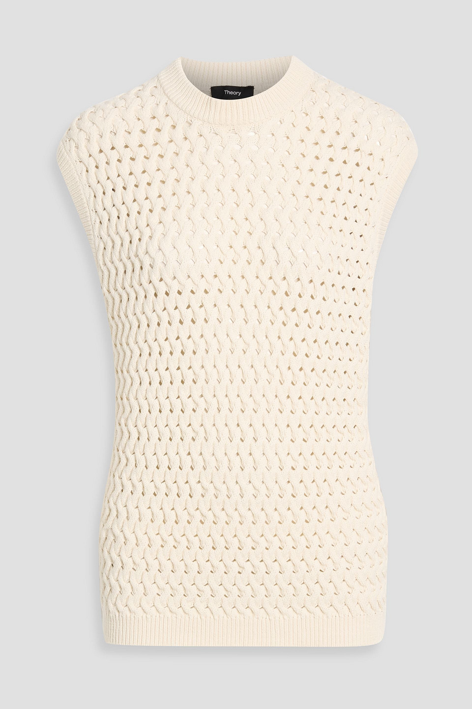 Theory Cable-knit Cotton-blend Vest In White