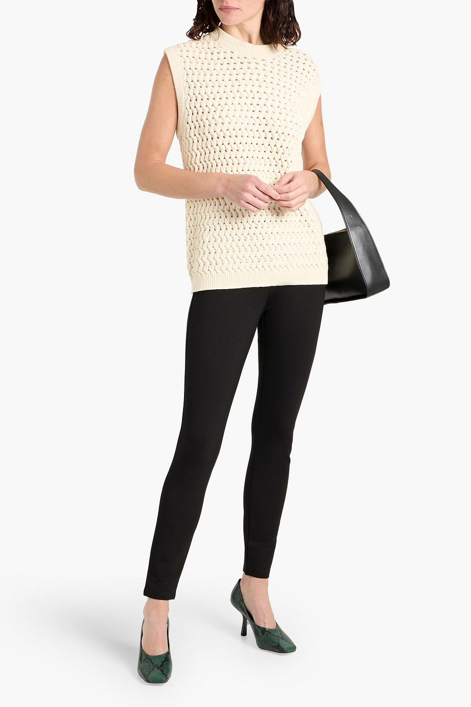 Theory Cable-knit Cotton-blend Vest In White