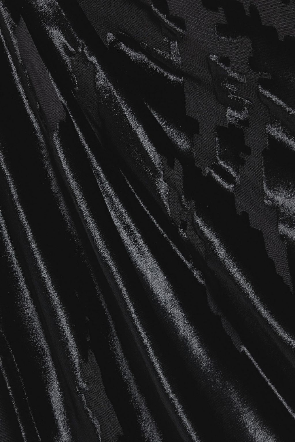 THE SEI One-shoulder draped devoré-velvet top