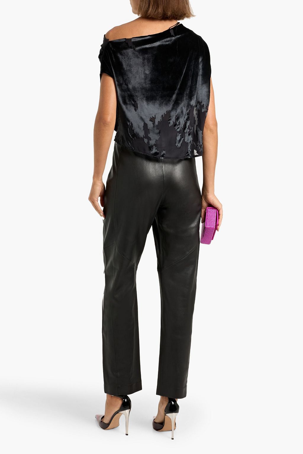 THE SEI Leather straight-leg pants