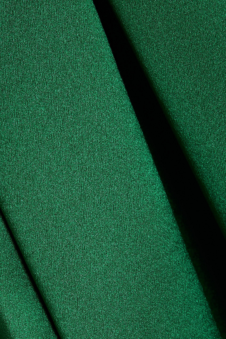 The Sei One-sleeve Draped Silk-satin Top In Green