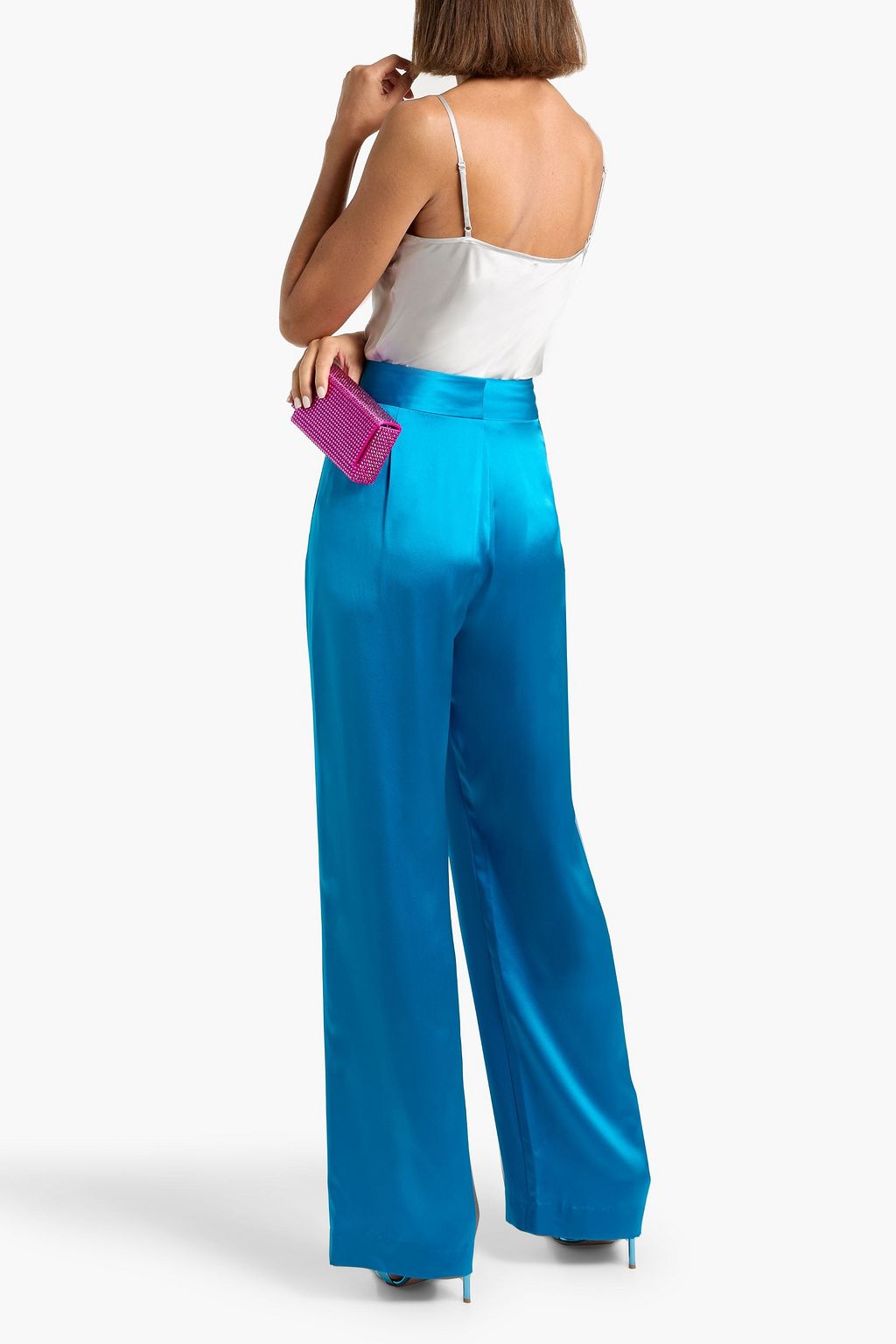 THE SEI Silk-satin wide-leg pants