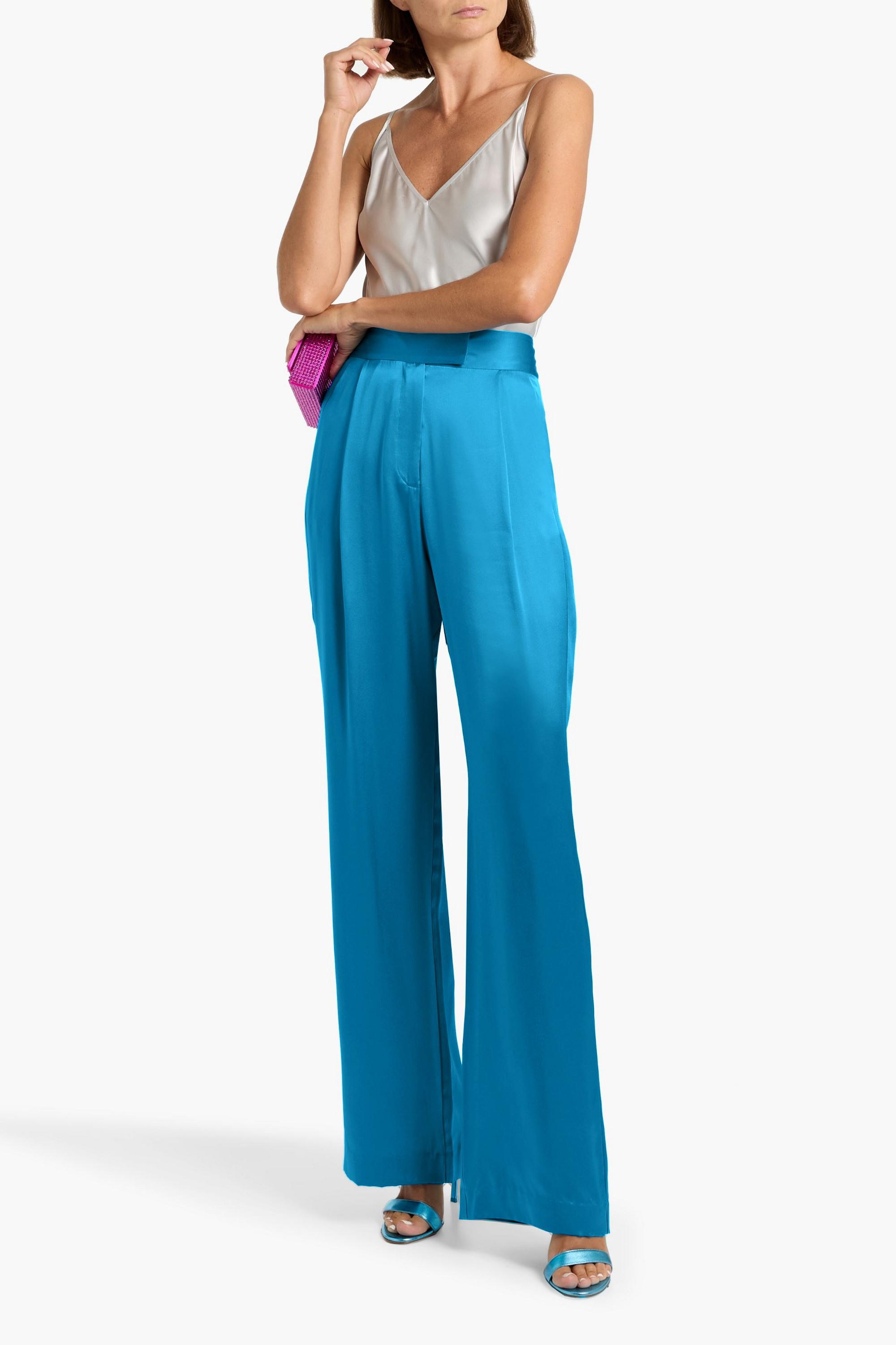 The Sei Silk-satin wide-leg pants