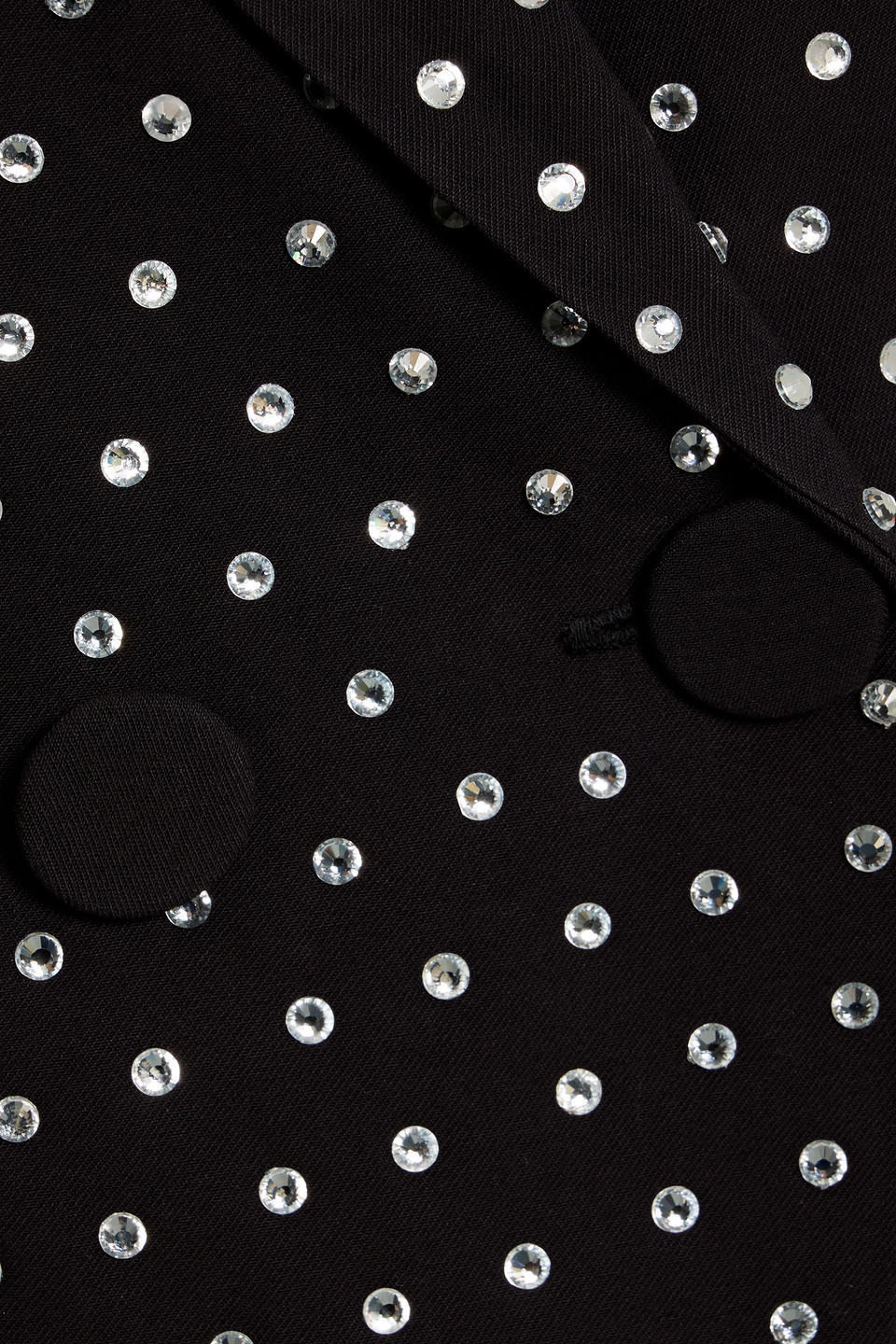 The Sei Double-breasted Crystal-embellished Twill Blazer In Black