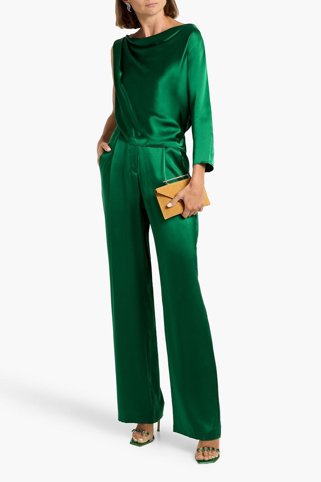 THE SEI Silk-satin wide-leg pants