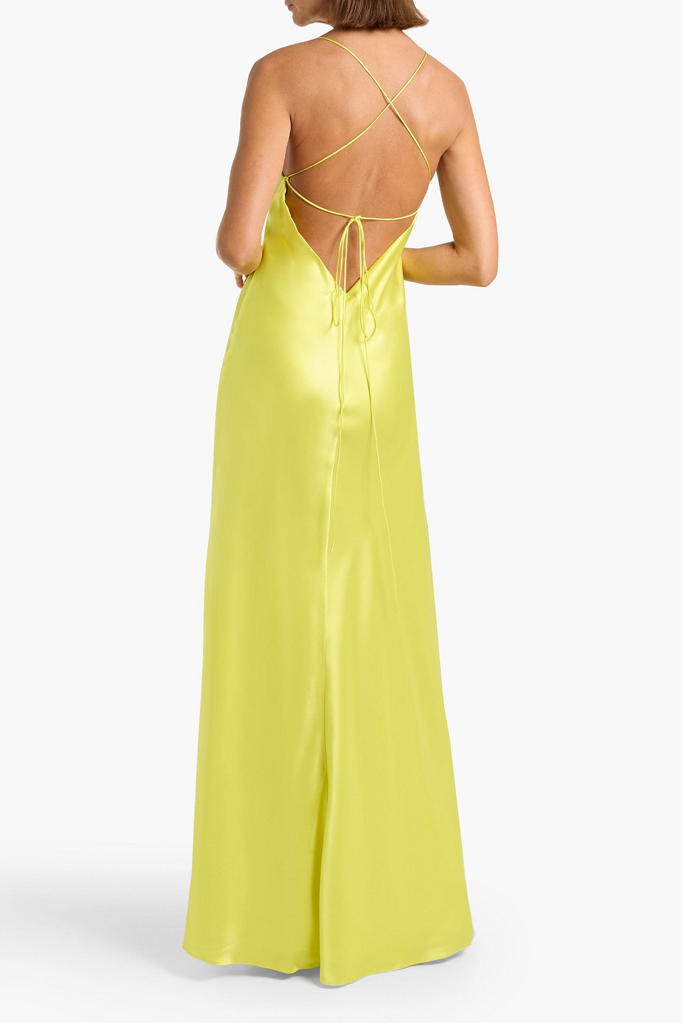 Michelle Mason Silk-satin Gown In Yellow