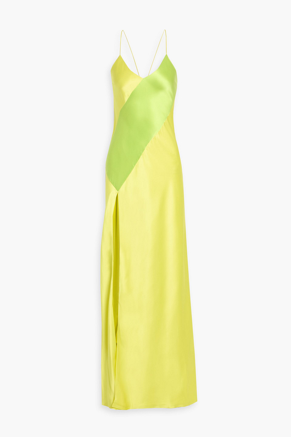 Michelle Mason Silk-satin Gown In Yellow