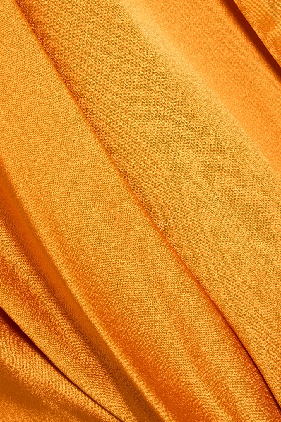 Michelle Mason One-shoulder Twisted Silk-satin Dress In Orange