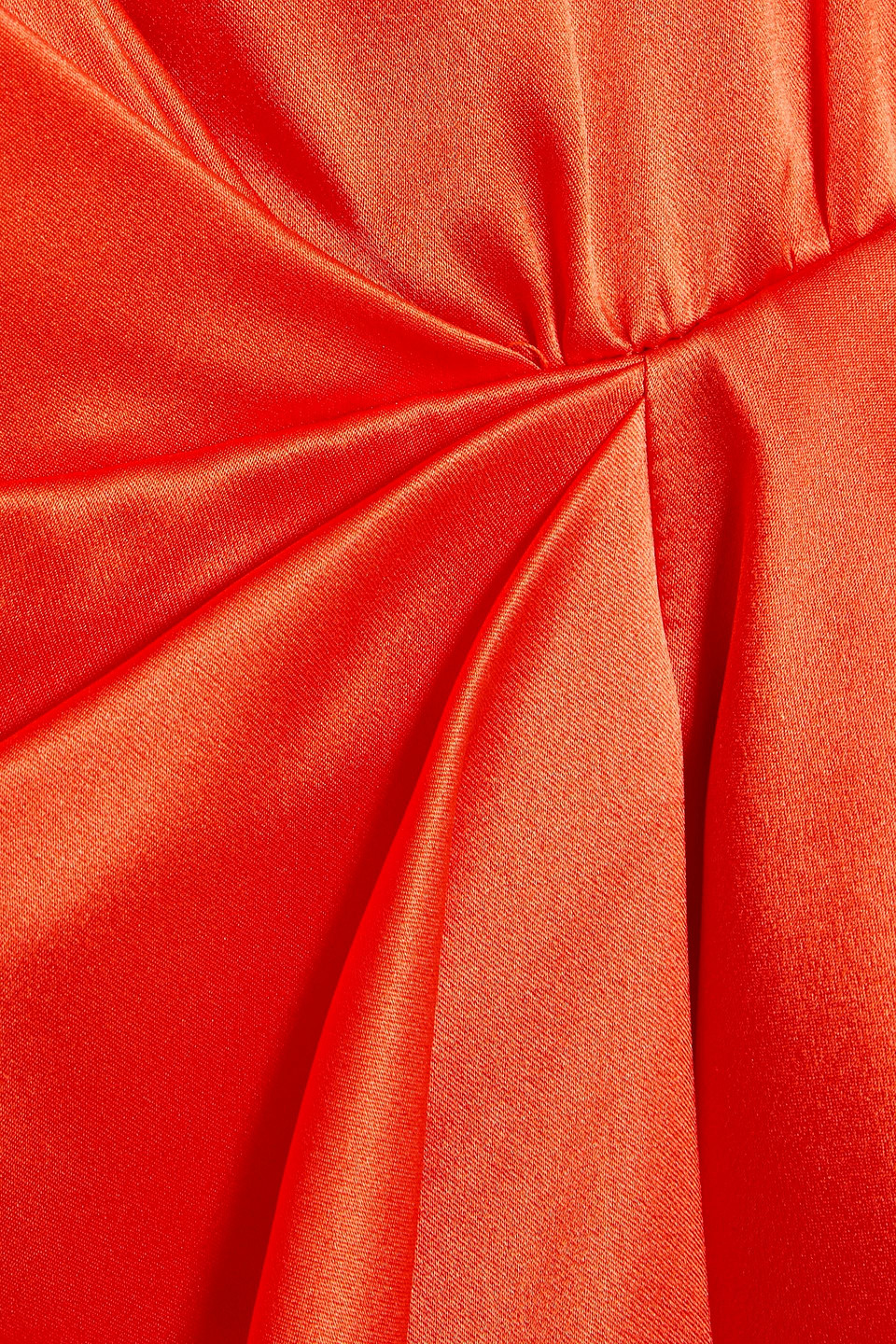 Michelle Mason Draped Silk-satin Halterneck Mini Dress In Orange