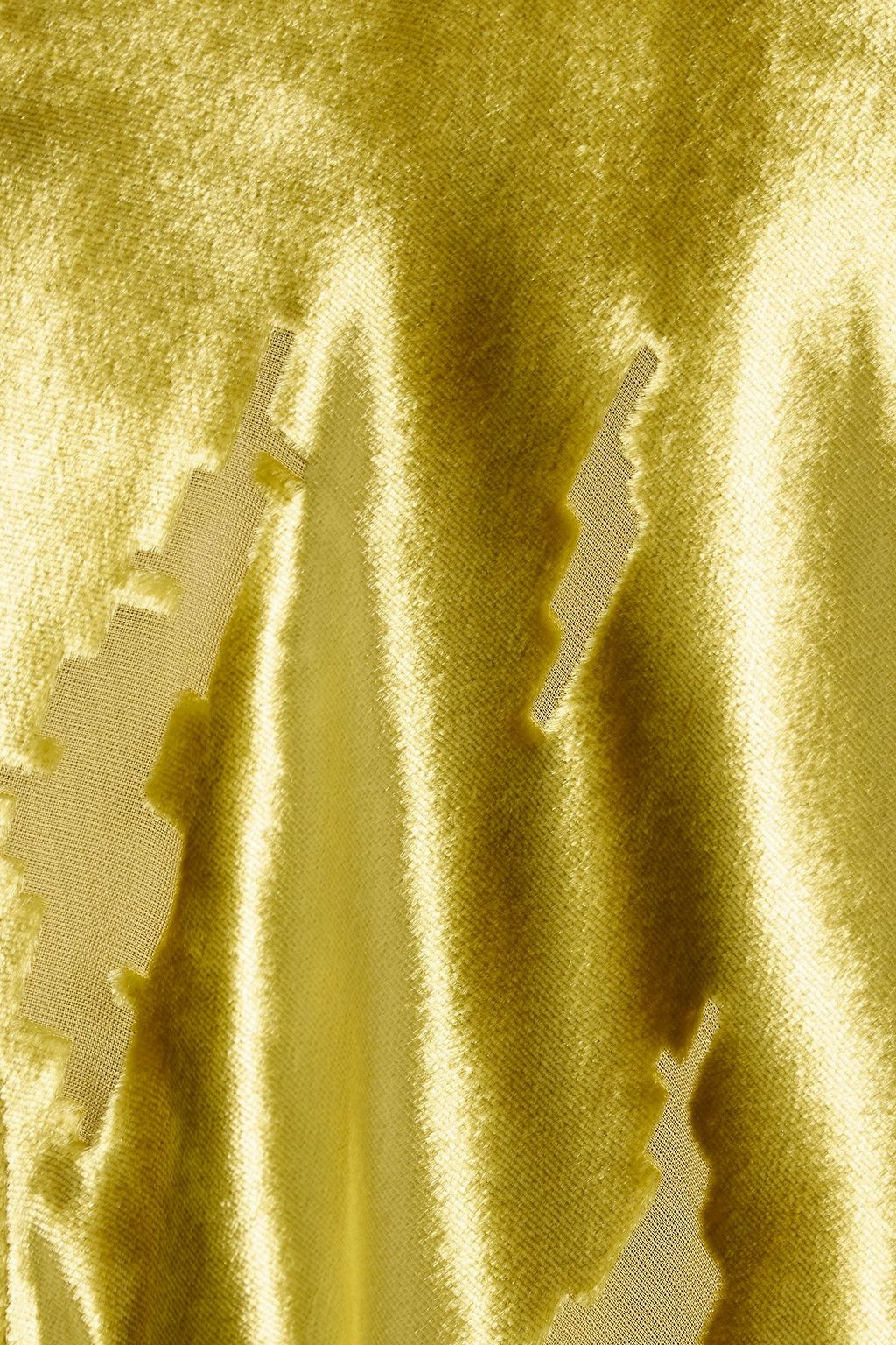 THE SEI One-shoulder draped devoré-velvet top