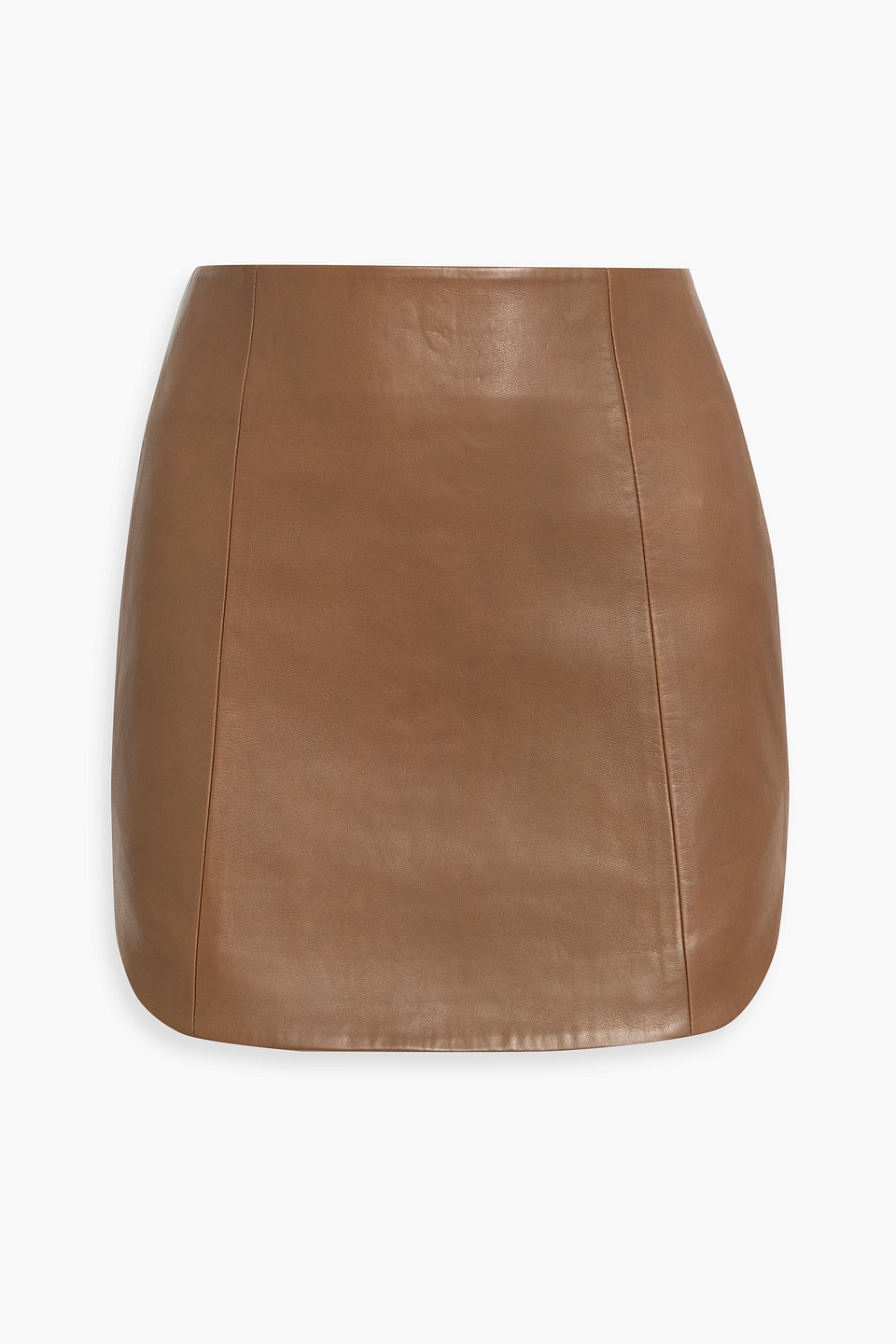 The Sei Leather Mini Skirt In Brown