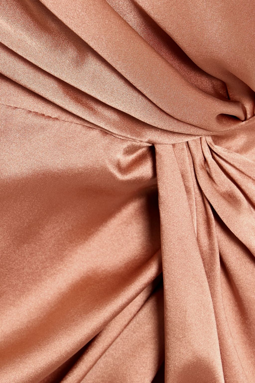 MICHELLE MASON One-shoulder twisted silk-satin dress