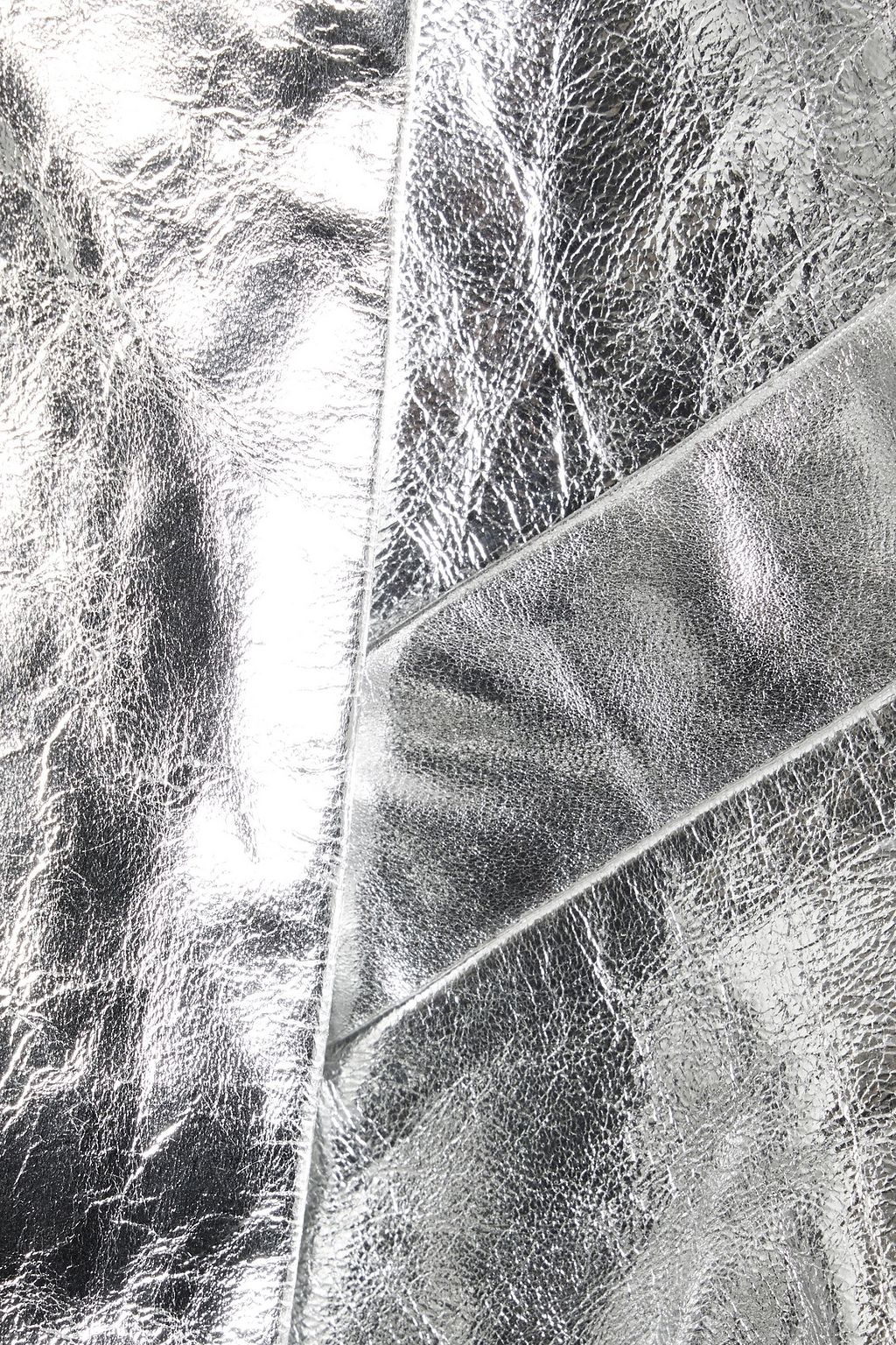 THE SEI Cropped metallic textured-leather blazer