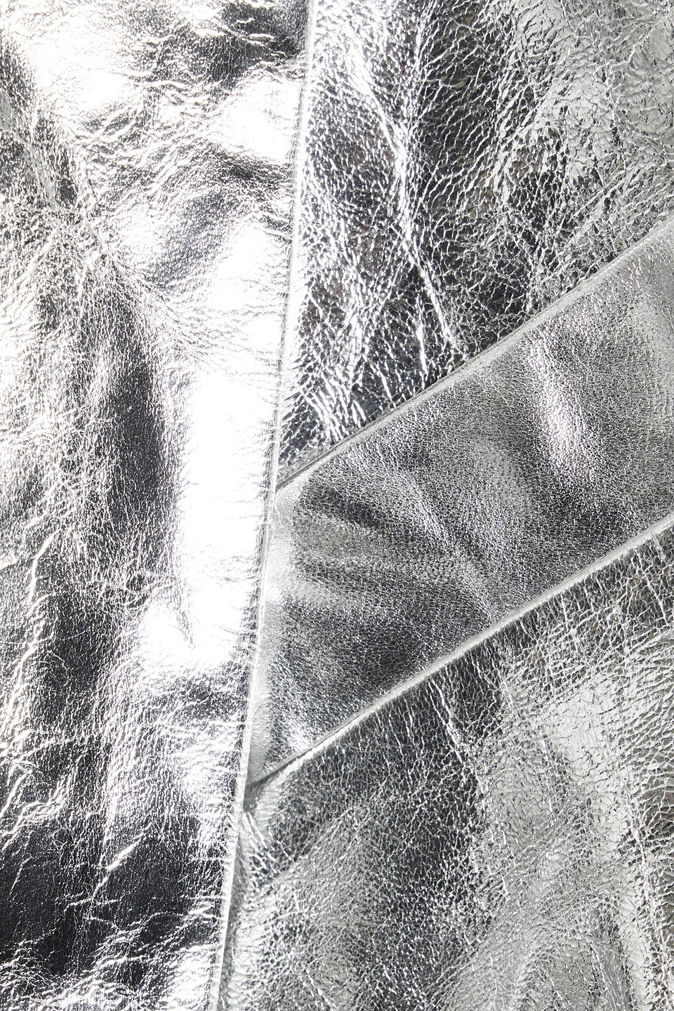 The Sei Cropped Metallic Textured-leather Blazer In Silver