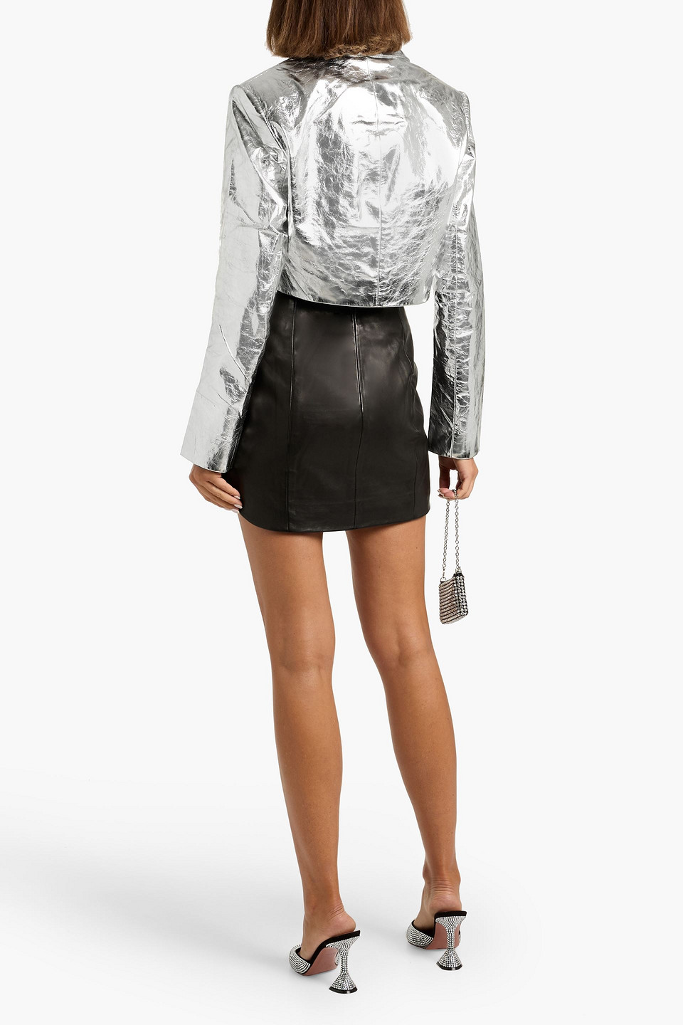 The Sei Leather Mini Skirt In Black