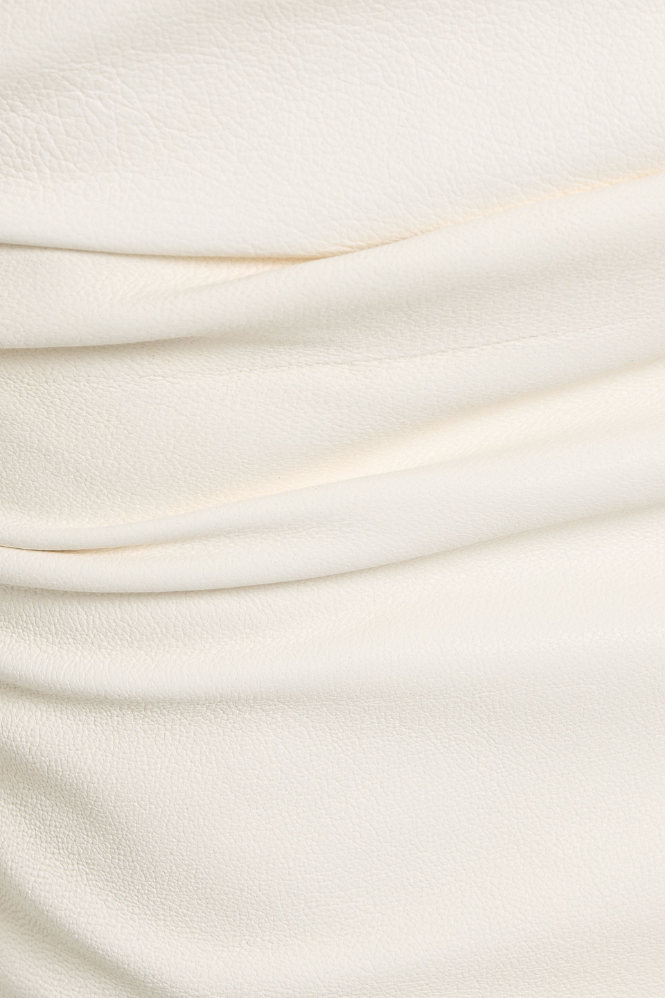 Michelle Mason Ruched Leather Mini Skirt In White