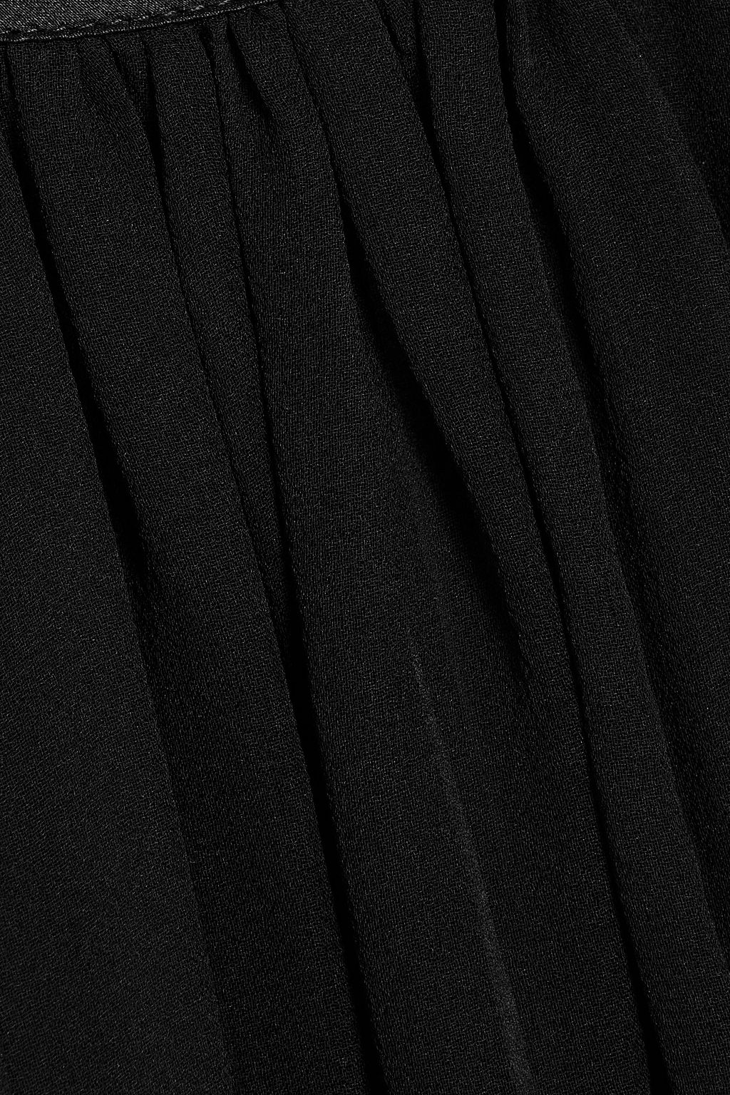 THE SEI Gathered silk-chiffon blouse