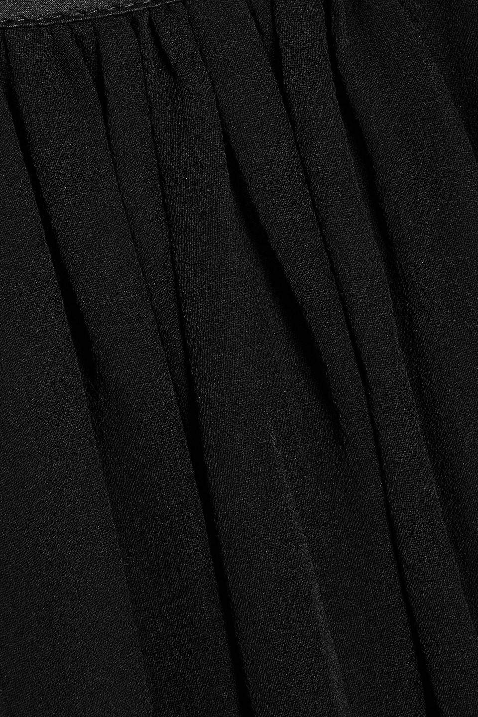 The Sei Gathered Silk-chiffon Blouse In Black