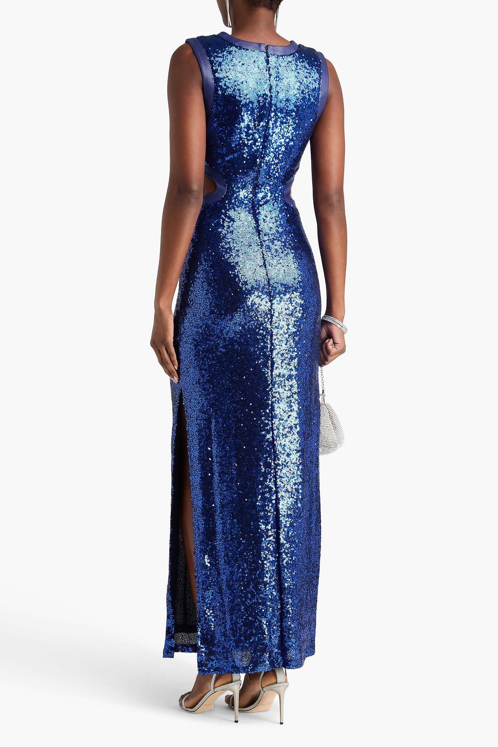 STAUD Dolce cutout sequined stretch-tulle maxi dress