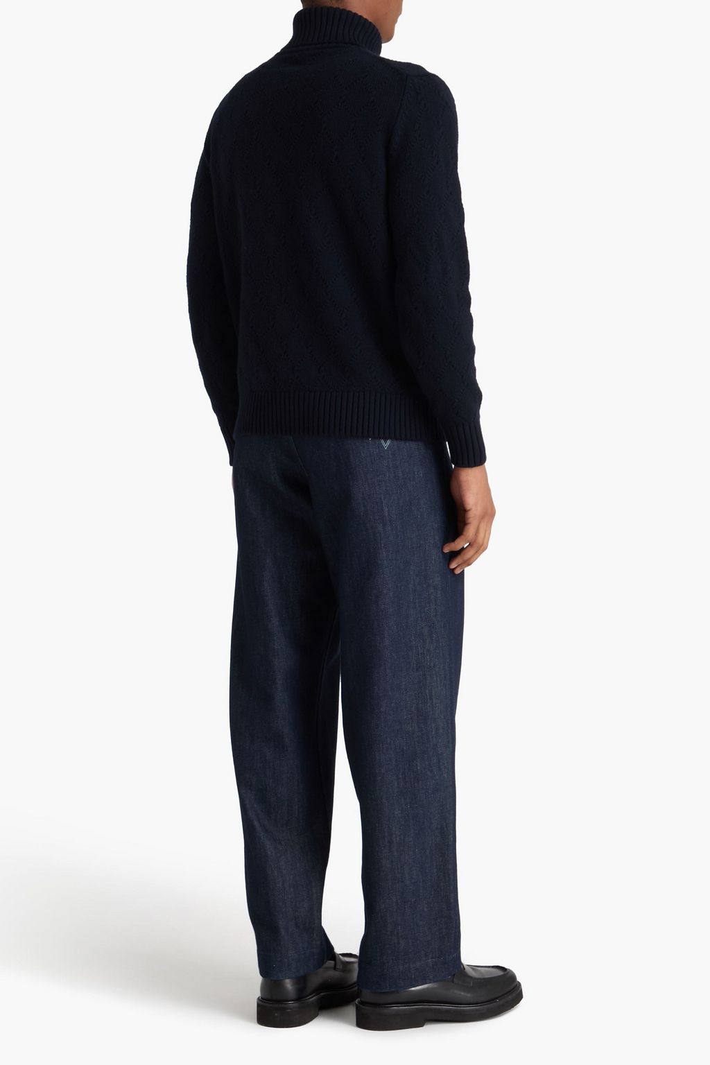 CANALI Jacquard-knit merino wool turtleneck sweater