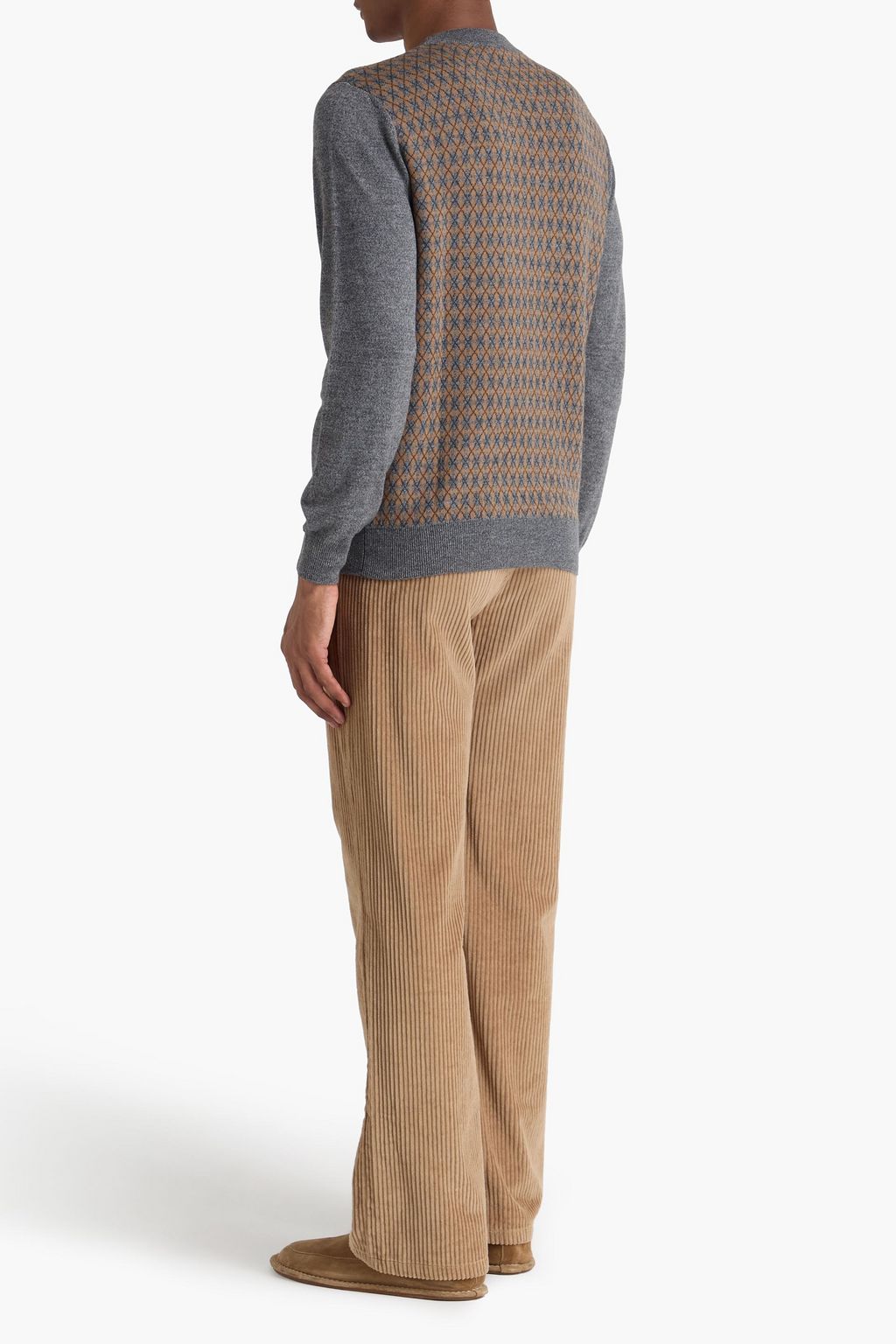 CANALI Argyle jacquard-knit merino wool sweater