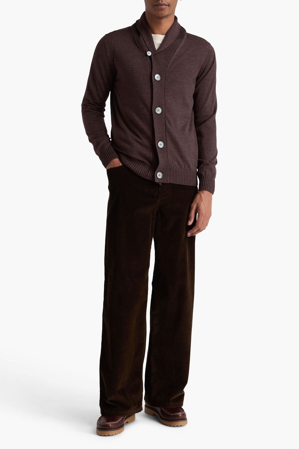 CANALI Merino wool and silk-blend cardigan