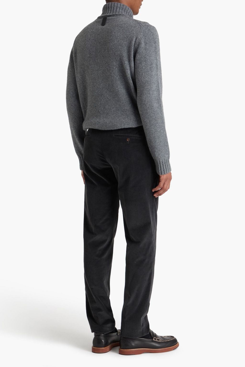 CANALI Jacquard-knit wool-blend turtleneck sweater