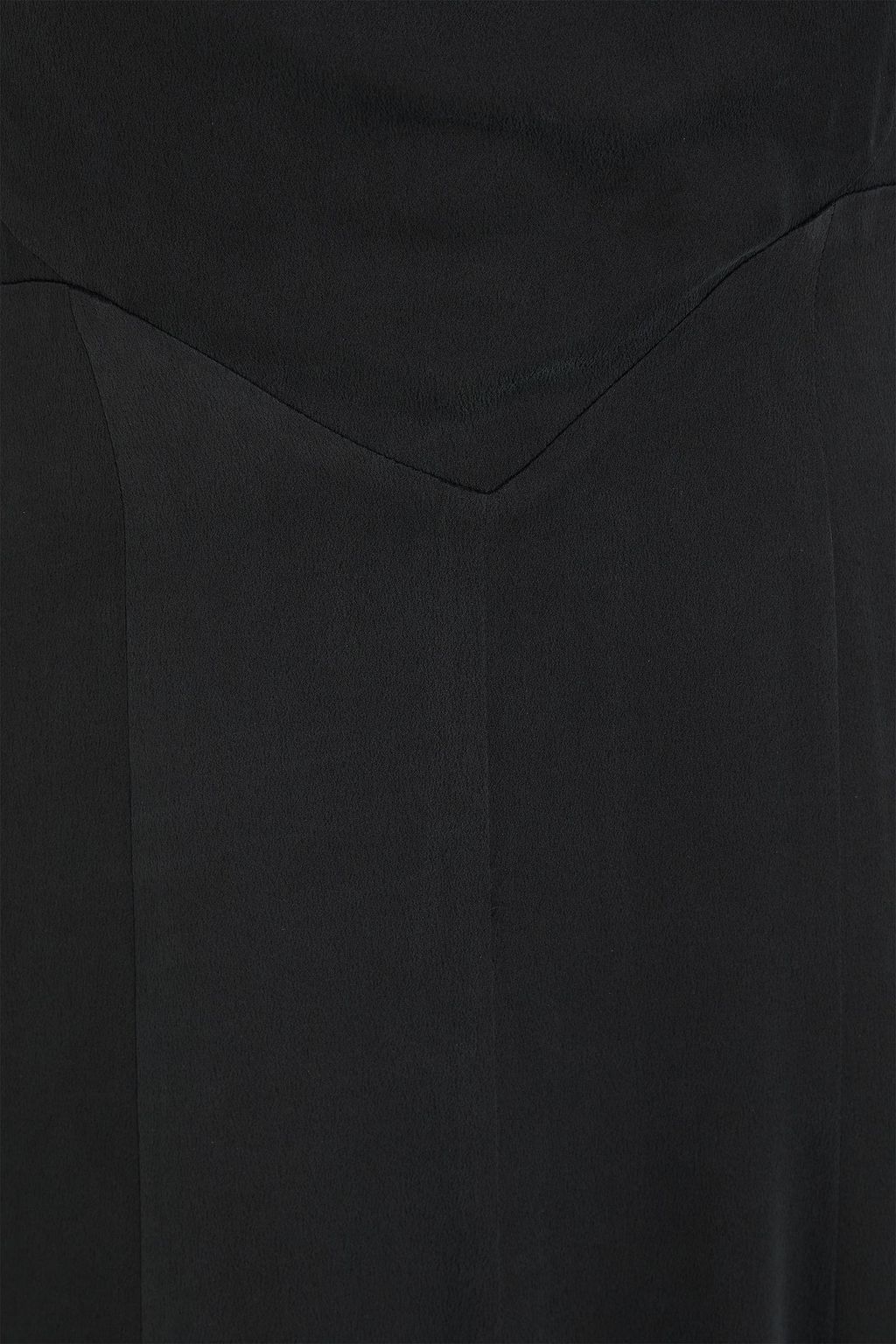 TOVE فستان متوسط الطول "ميرلوي" من قماش كريب دي شين الحريري الباهت بتصميم درابيه