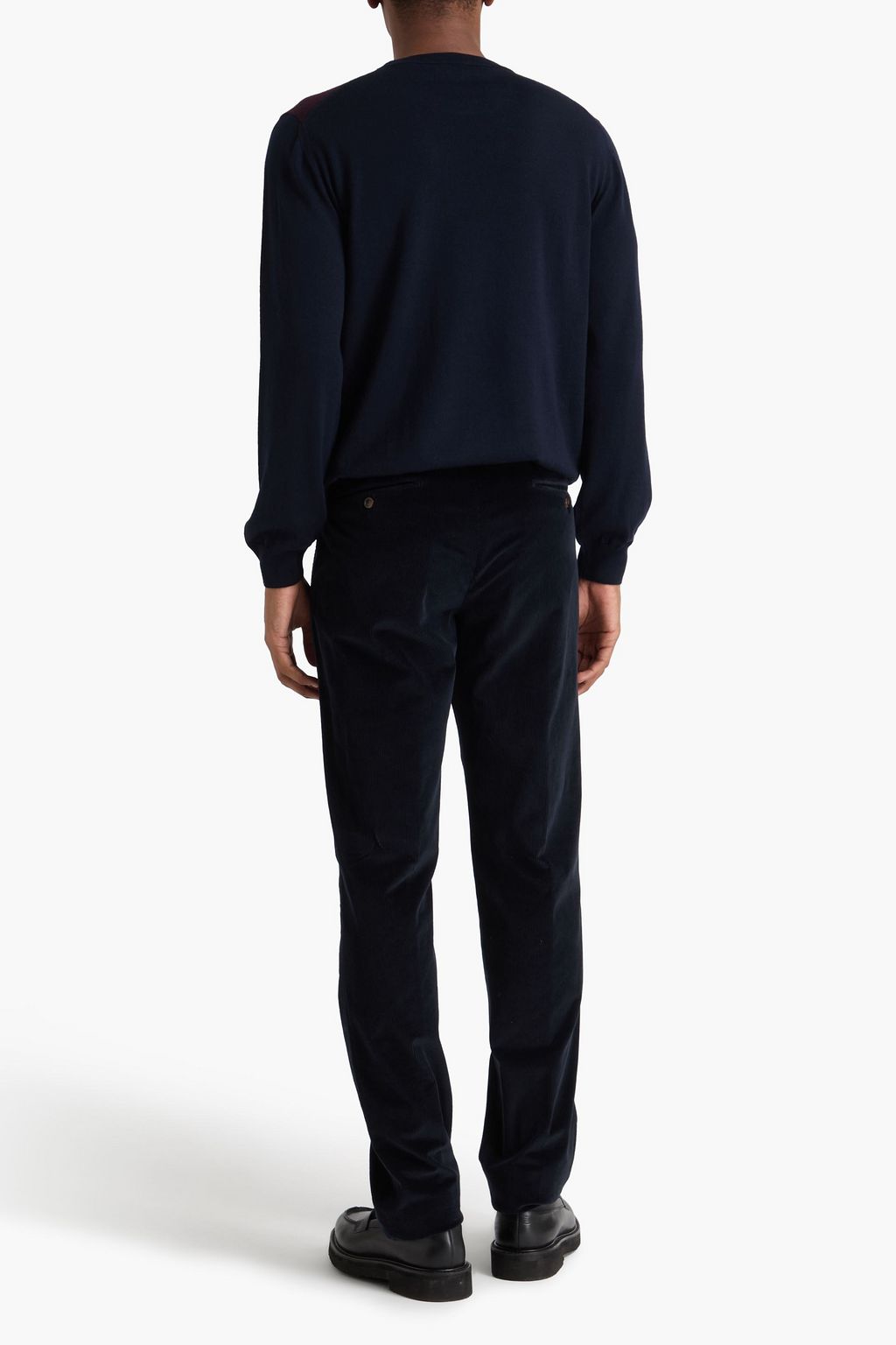 CANALI Two-tone jacquard-knit wool sweater