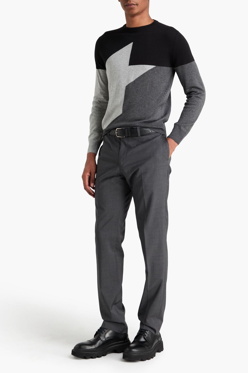 CANALI 컬러블록 니트 스웨터