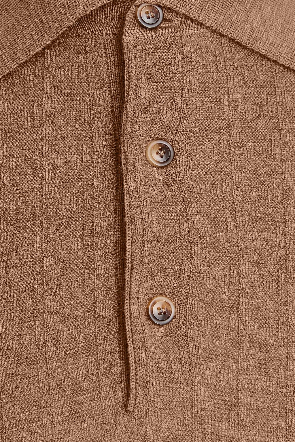 CANALI Jacquard-knit wool polo sweater