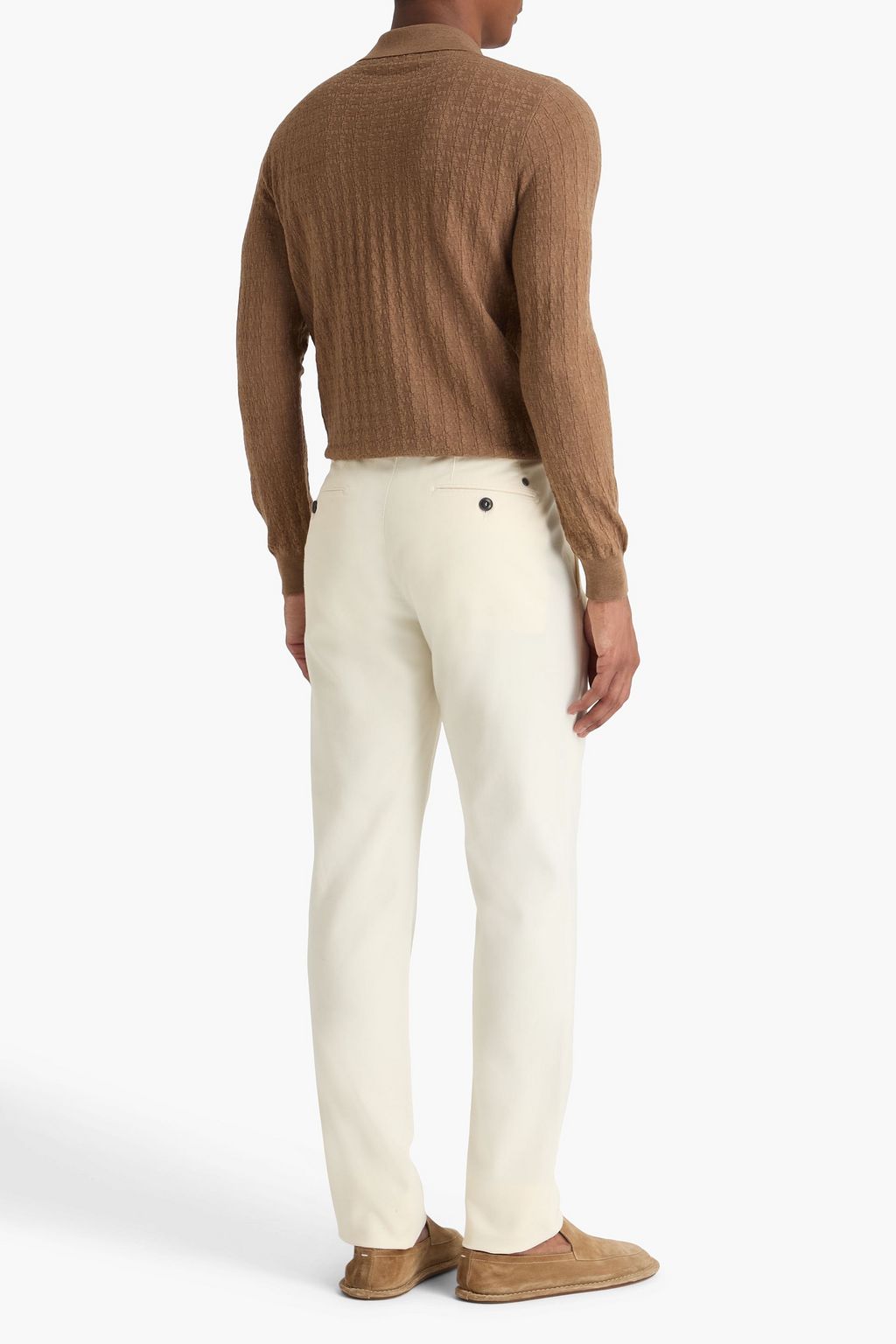 CANALI Jacquard-knit wool polo sweater