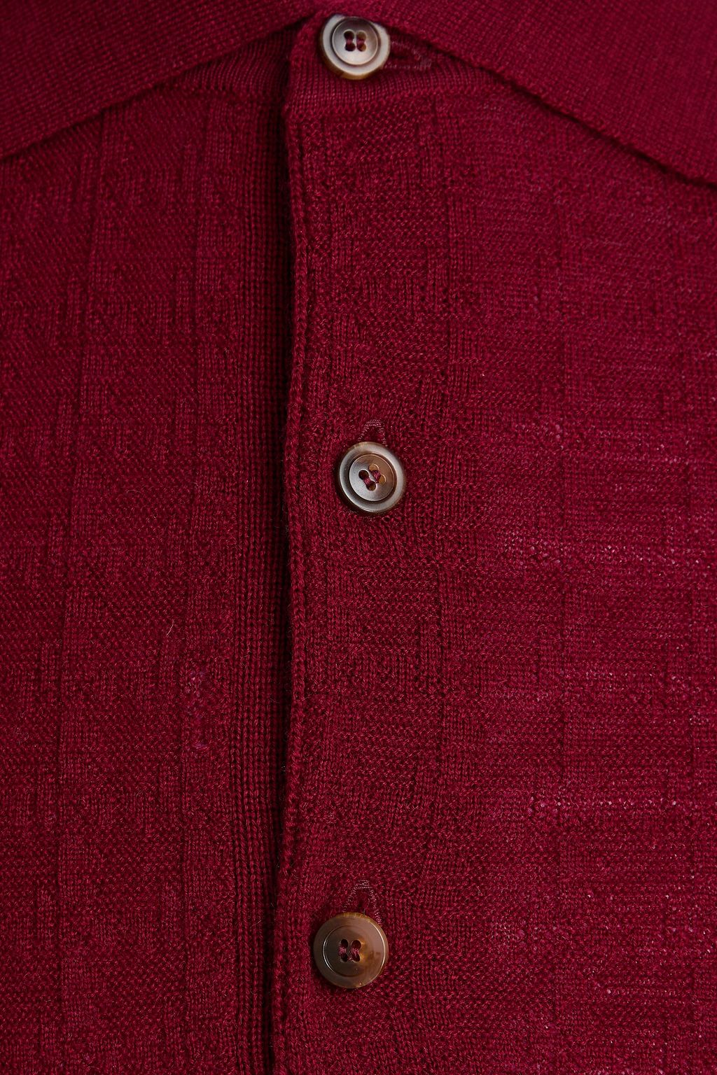 CANALI Jacquard-knit wool polo sweater