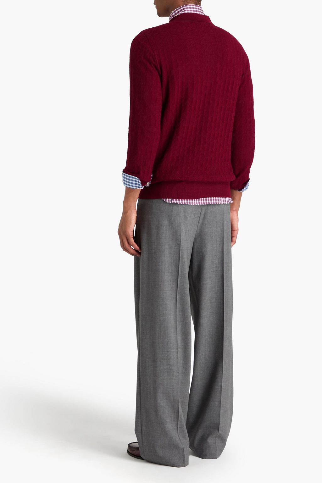 CANALI Jacquard-knit wool polo sweater