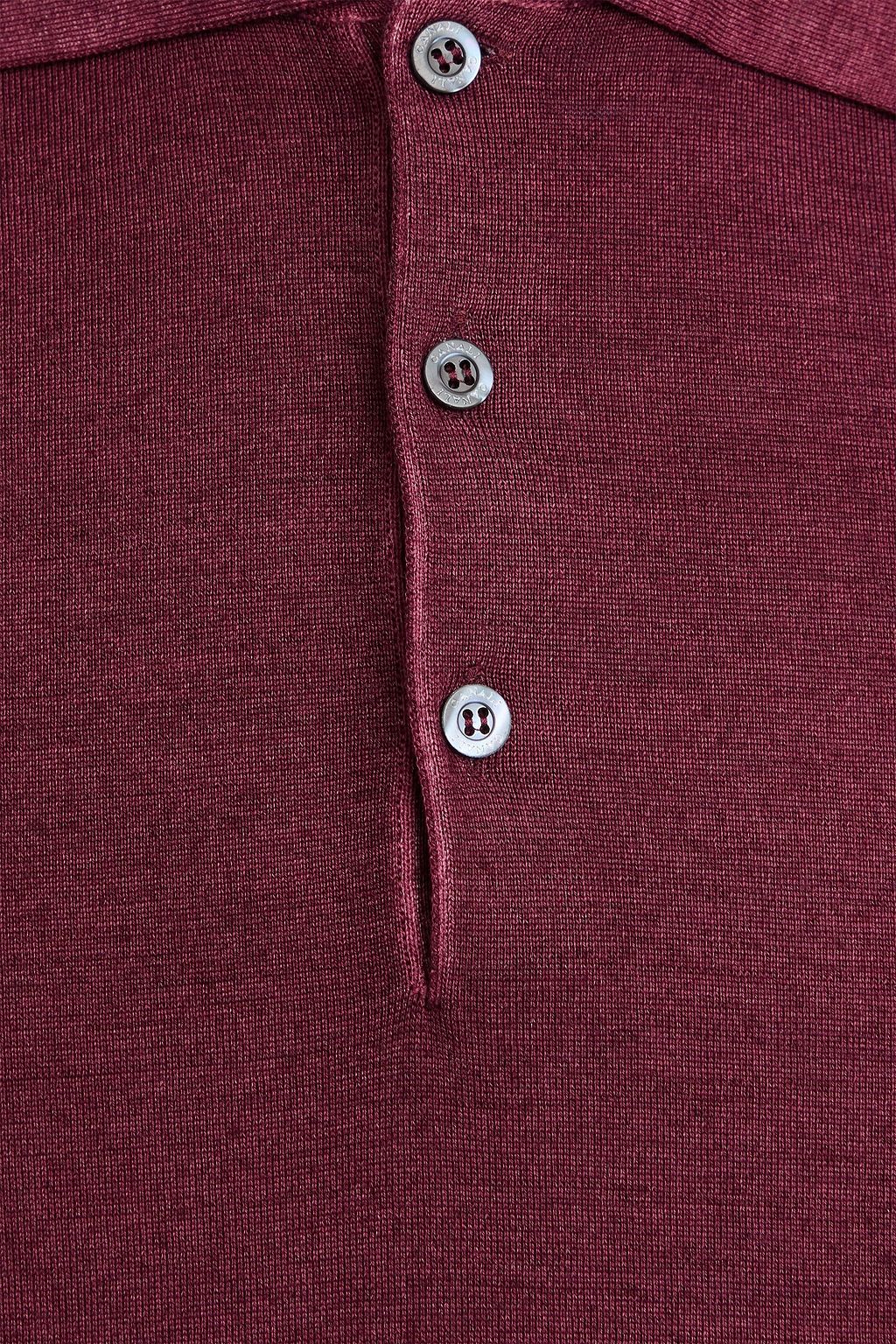 CANALI Wool and silk-blend polo sweater