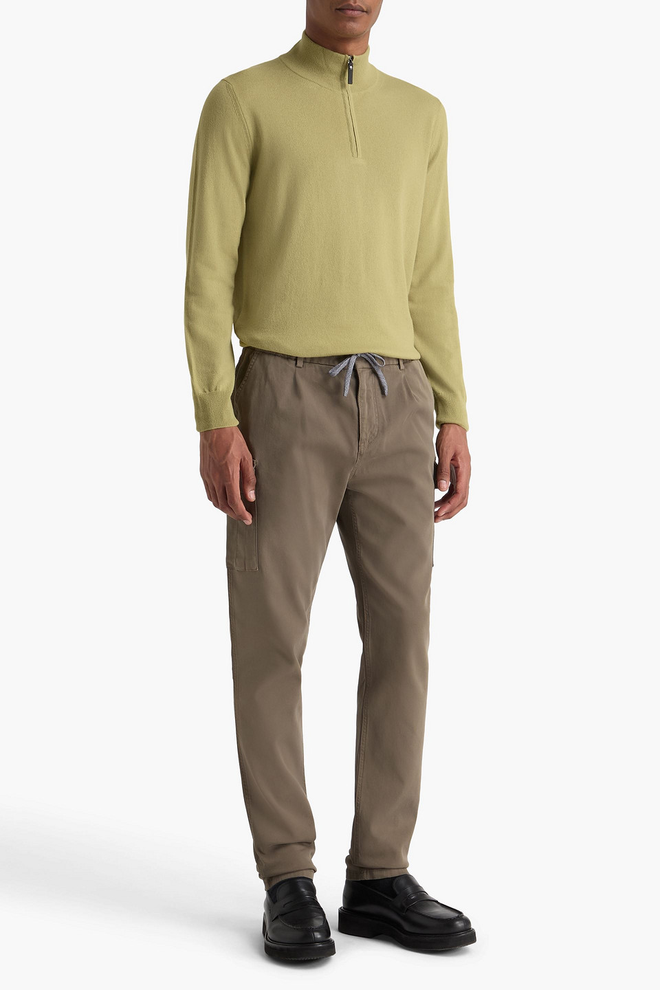  Canali - Kaschmirpullover Mit Halblangem Reißverschluss - Grün - It 48 