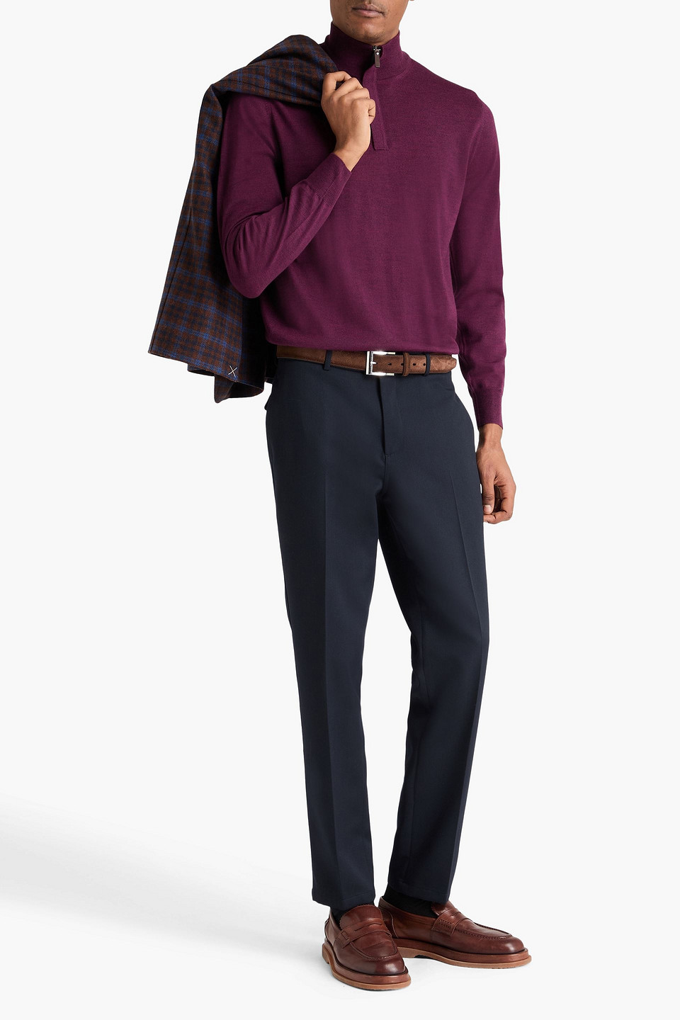 Canali - Pullover Aus Merinowolle - Lila - It 46 