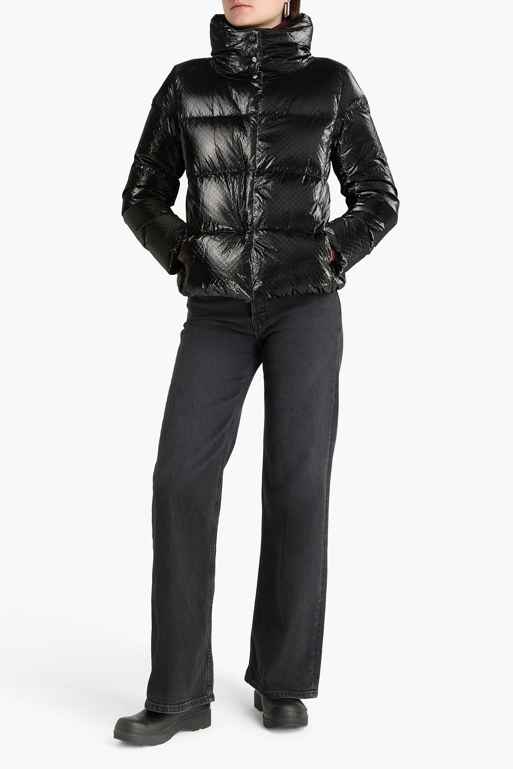 HERNO Quilted coated ripstop down jacket